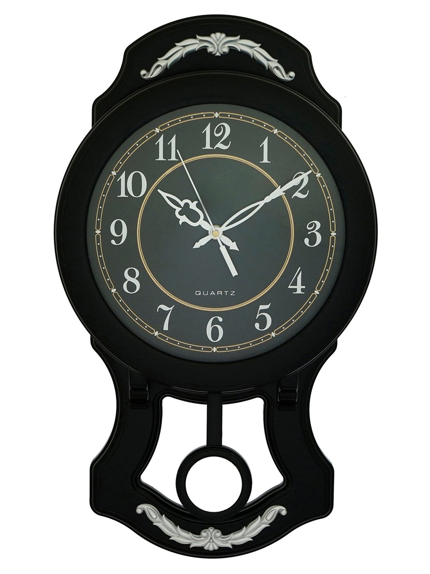 CHRONIKLE Elegant Vertical Black Plastic Wall Clock
