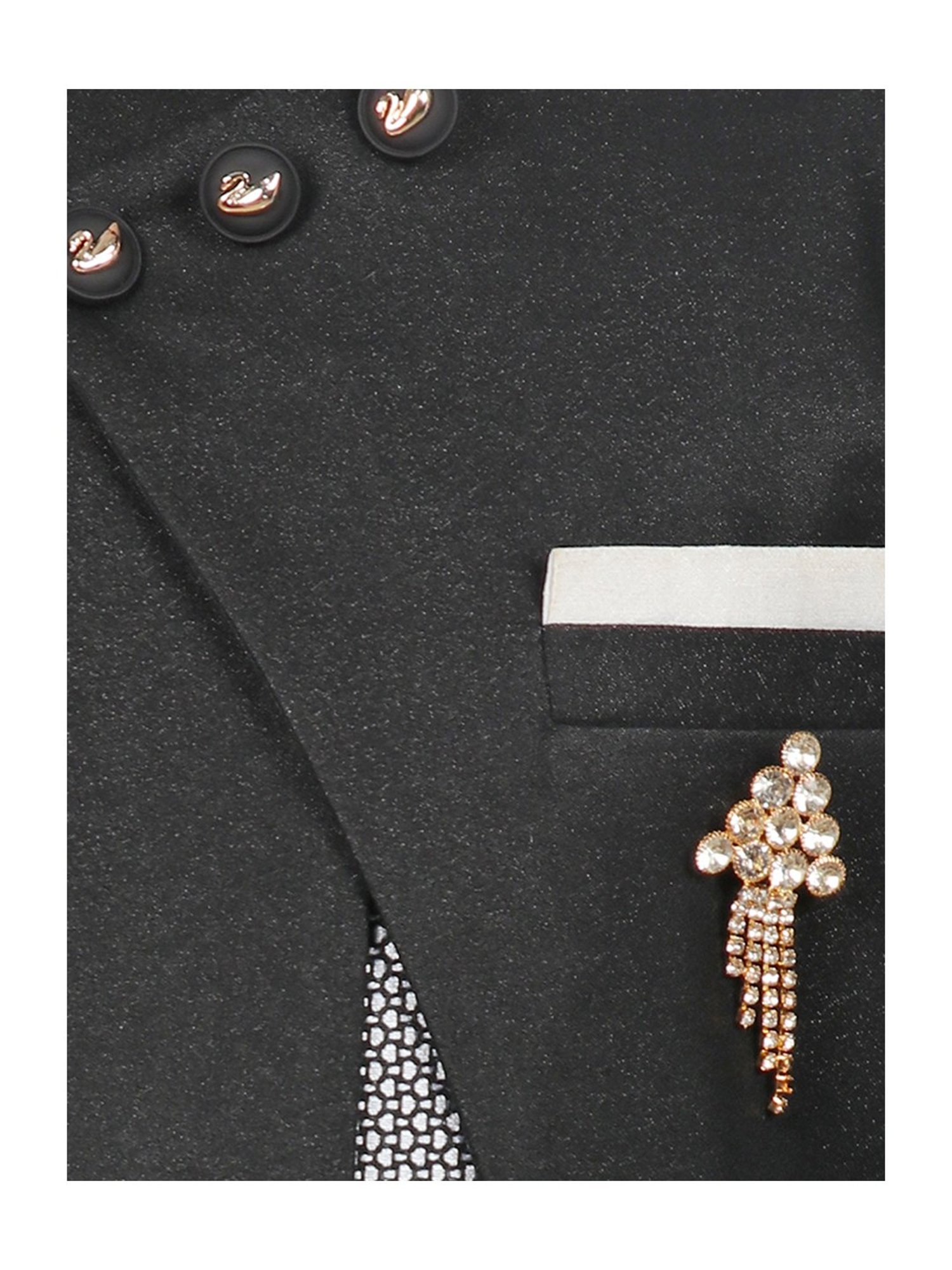 VASTRAMAY Boys Turquoise Floral Full Sleeves Indowestern