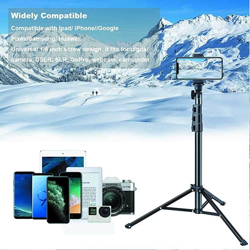 Selfie Stick Tripod  51quot Extendable Tripod Stand with Universal PhonePad Clip Remote Shooting Compatible with iPhone amp Android Devices Phone Tripod for Video Shooting Vlog Selfie