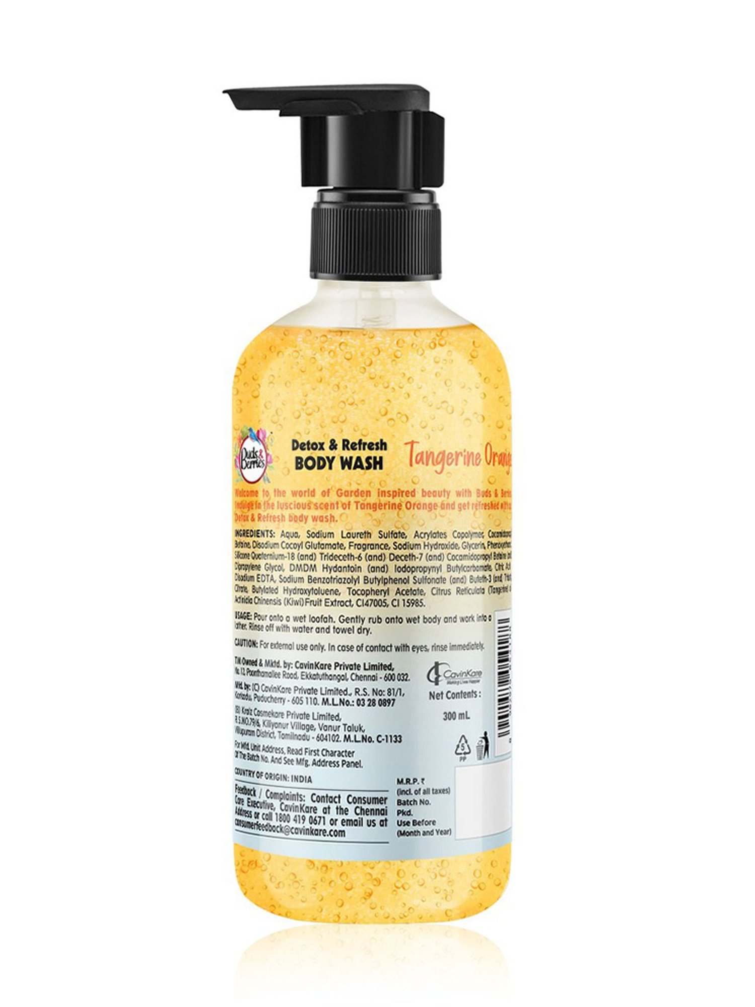 Buds & Berries Tangerine Orange Detox & Refresh Body Wash - 300 ml