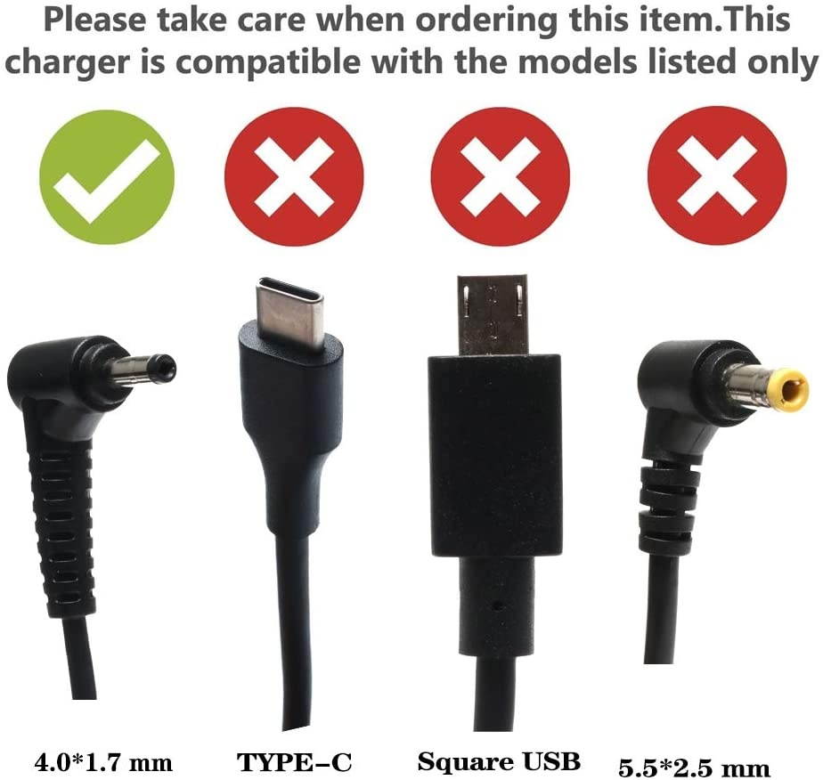 65W 45W AC Charger Replacement for Lenovo IdeaPad 330S 330S-14AST 130-15AST 130S-11IGM 310-15IKB 320-15ABR 110-15ACL 330S-15IKB 320-15IAP Slim 1-14AST-05 Laptop Power Supply Adapter Cord
