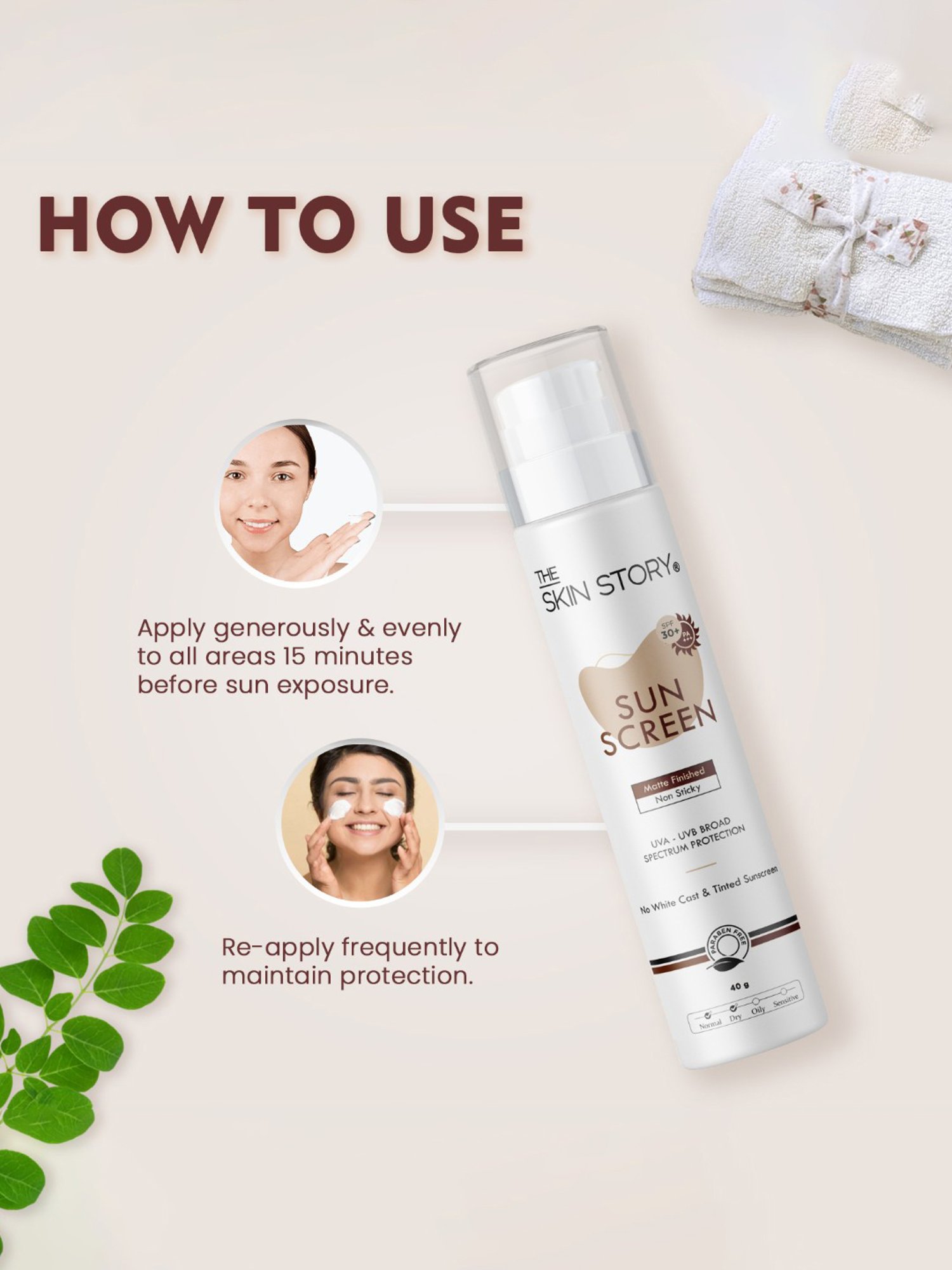 The Skin Story UVA - UVB Broad Spectrum Protection Sunscreen SPF 30 - 40 gm