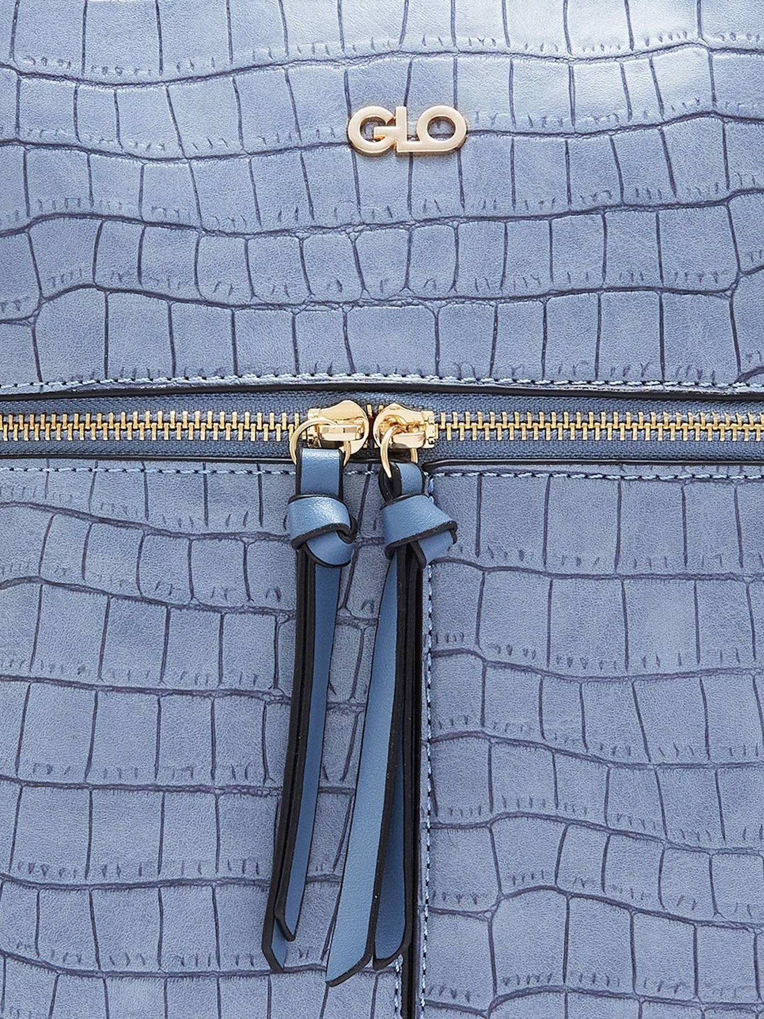 Globus Blueish Grey Textured Medium Backpack