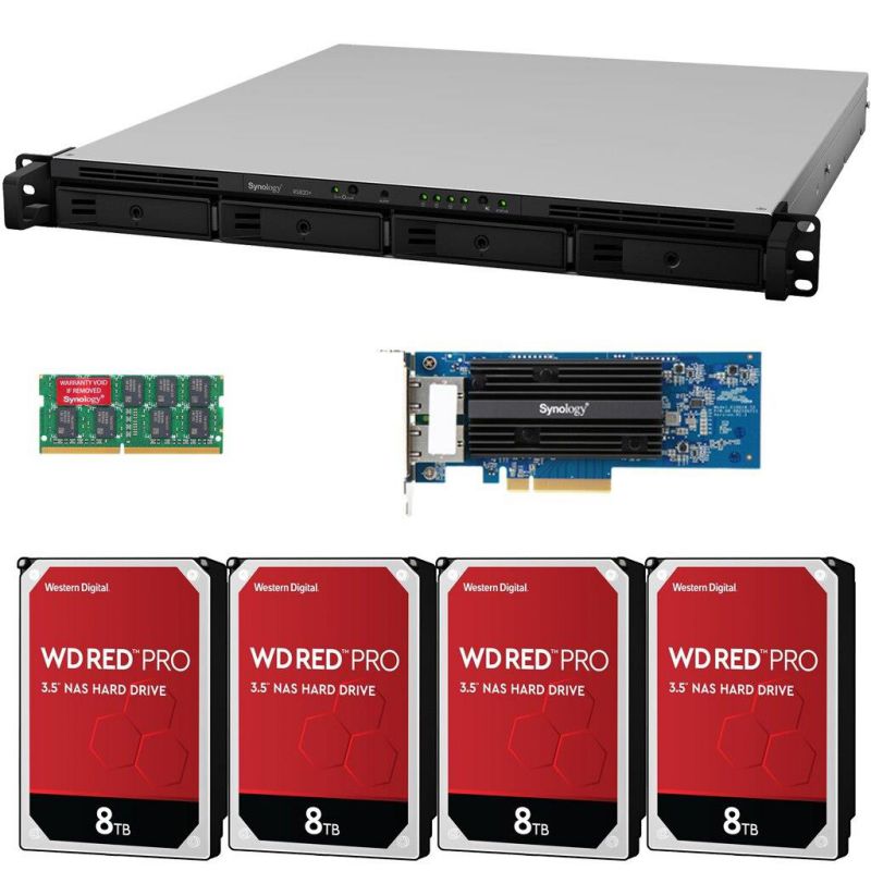 Synology RS820+ 4-Bay RackStation NAS with Synology 10Gb Adapter 18GB RAM 16TB (4x4TB) of Western Digital RED PRO NAS Drives Fully Assembled Tested By CustomTechSales