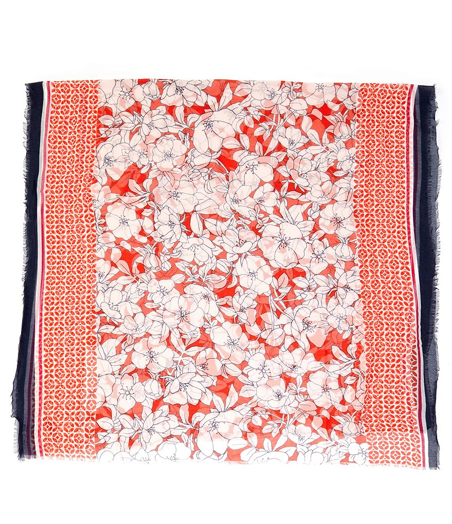 Echo Etched Floral Wrap Scarf