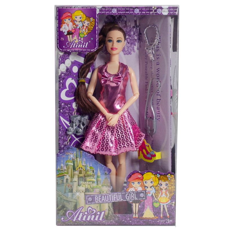 Northlight Set of 2 Play Dress Up Diva Fashion Girls with Multiple Accessories 11"