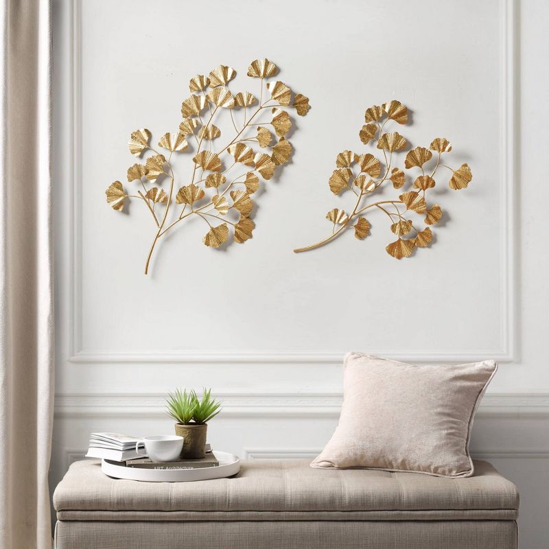 2pc Clio Gold Foil Ginkgo Leaf Gold - Martha Stewart