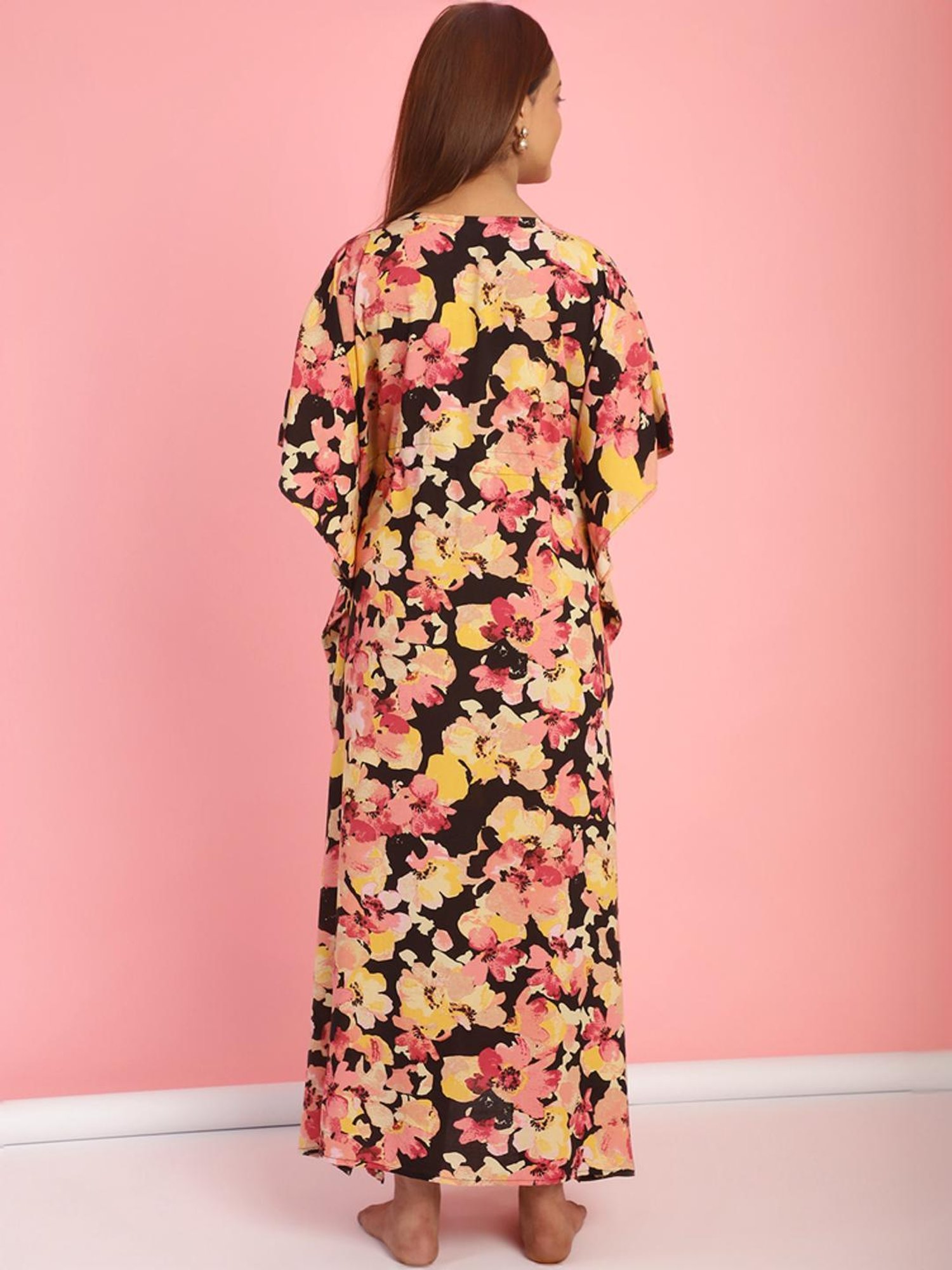 Secret Wish Multicolored Printed Maternity Kaftan