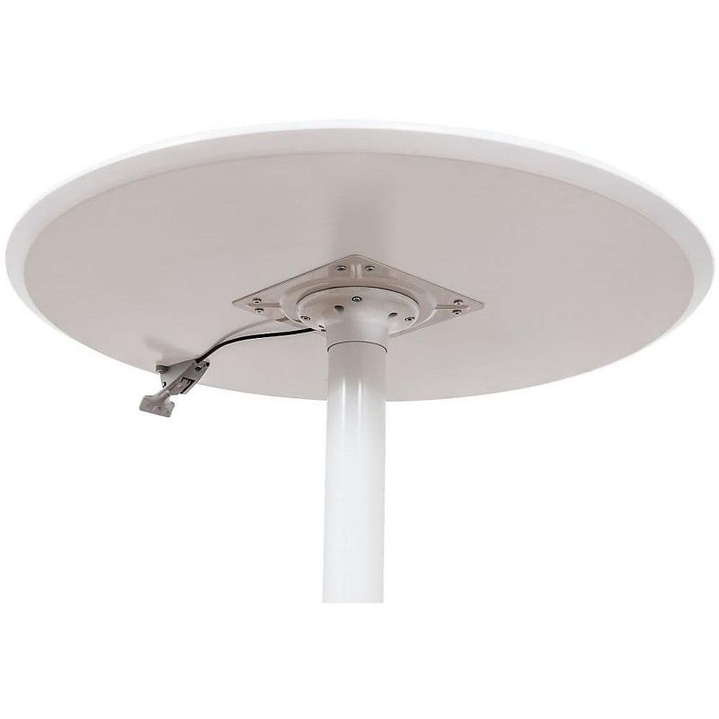 Luxor 36 Round Height Adjustable Caf'e Table, White LX-PNADJ-36RD