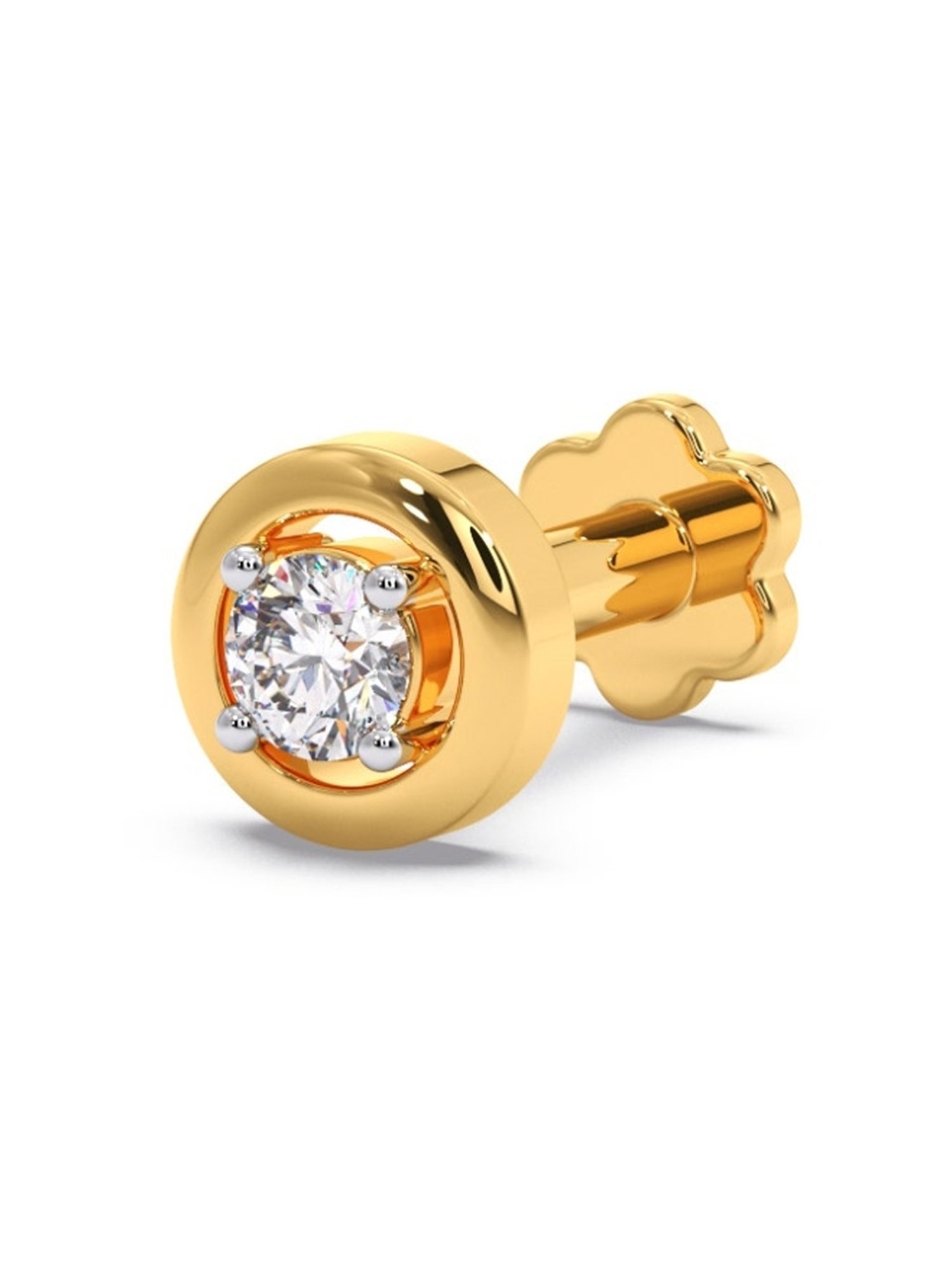 Candere by Kalyan Jewellers 18k Yellow Gold & Diamond Nosepin for Women