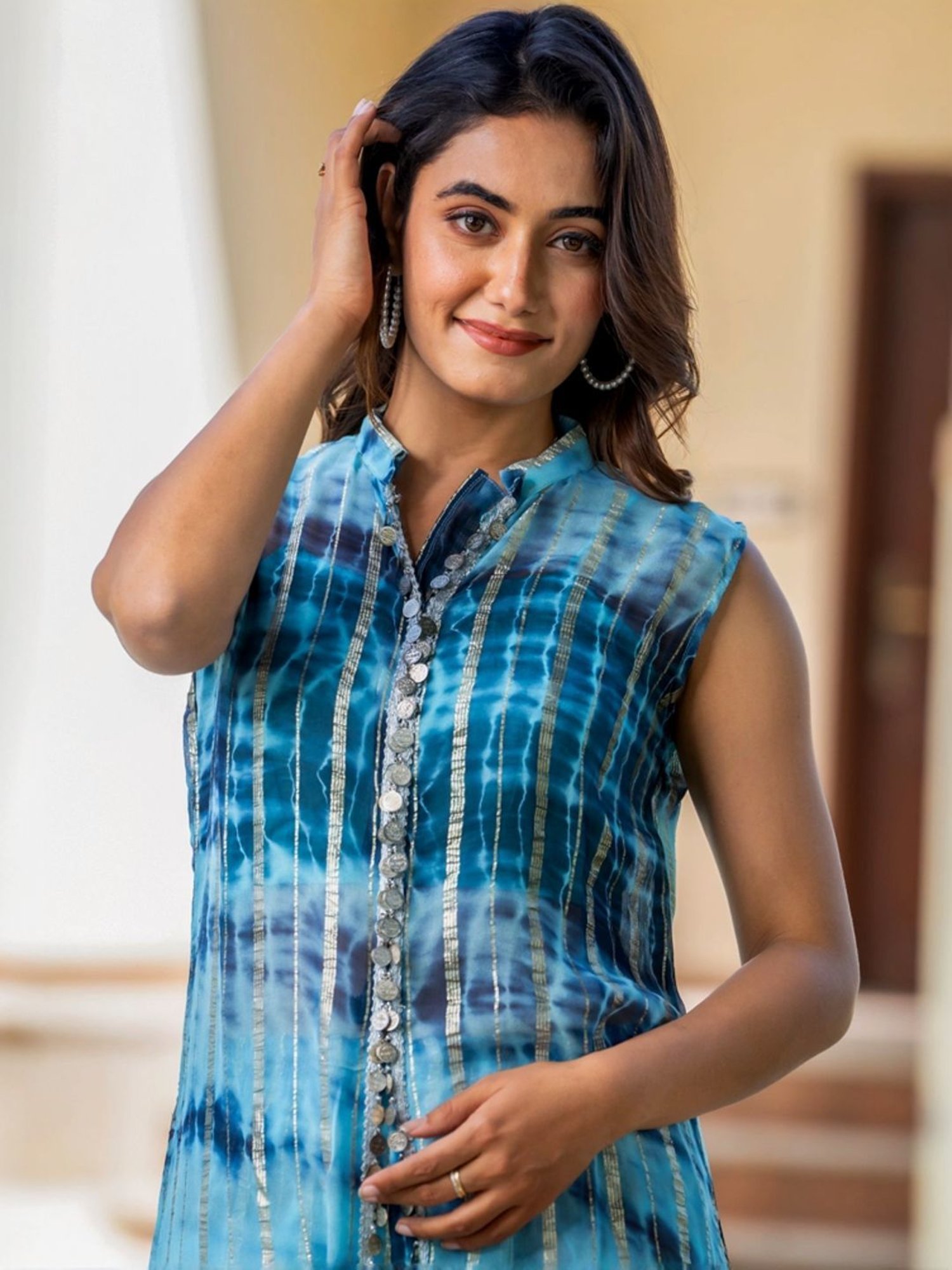 HOUSE OF JAMOTI Blue Printed Kurta Pant Set