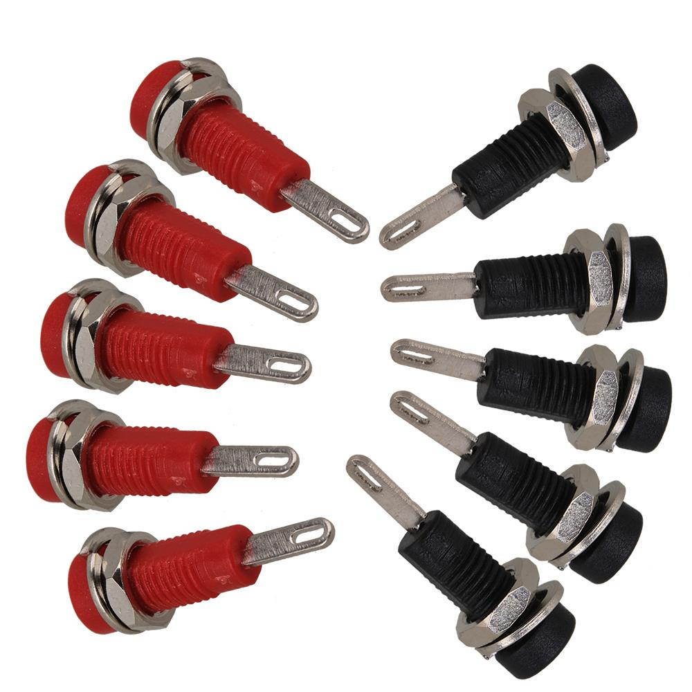 10 x 2mm Binding Post Banana Jack Panel Mount For Multimeter Test Probe