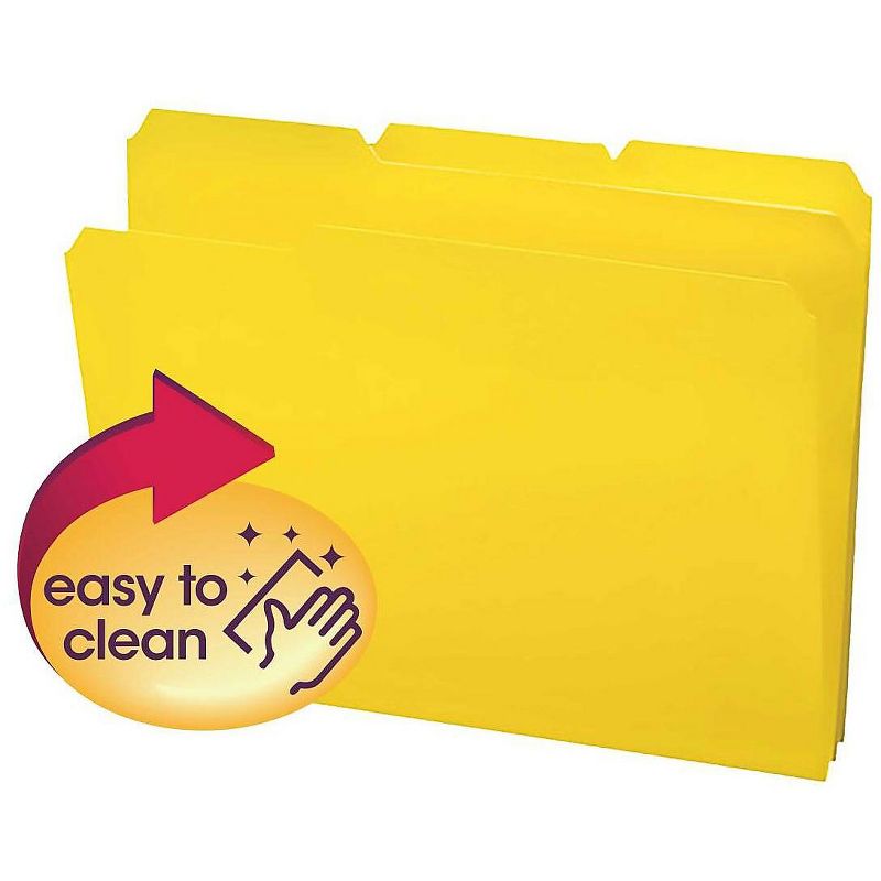 Smead Waterproof Poly File Folders 1/3 Cut Top Tab Letter Yellow 24/Box 10504