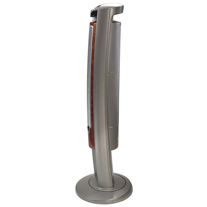 Lasko Wind Curve Portable Electric Nighttime Setting Tower Fan with Remote Control, Silverwood (2 Pack)