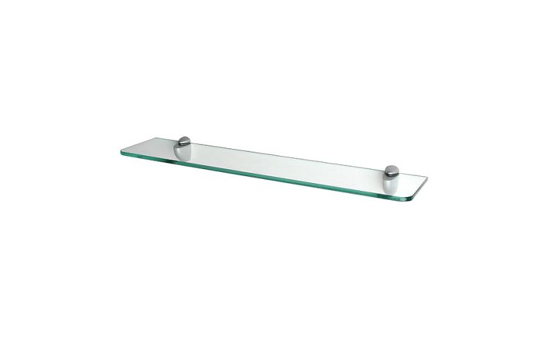 Clear Glass Shelf with Curved Brackets - 24"