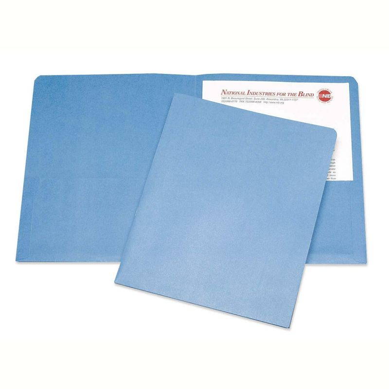 Double Pocket Portfolio 3/8" Exp. Letter 25/BX Light Blue
