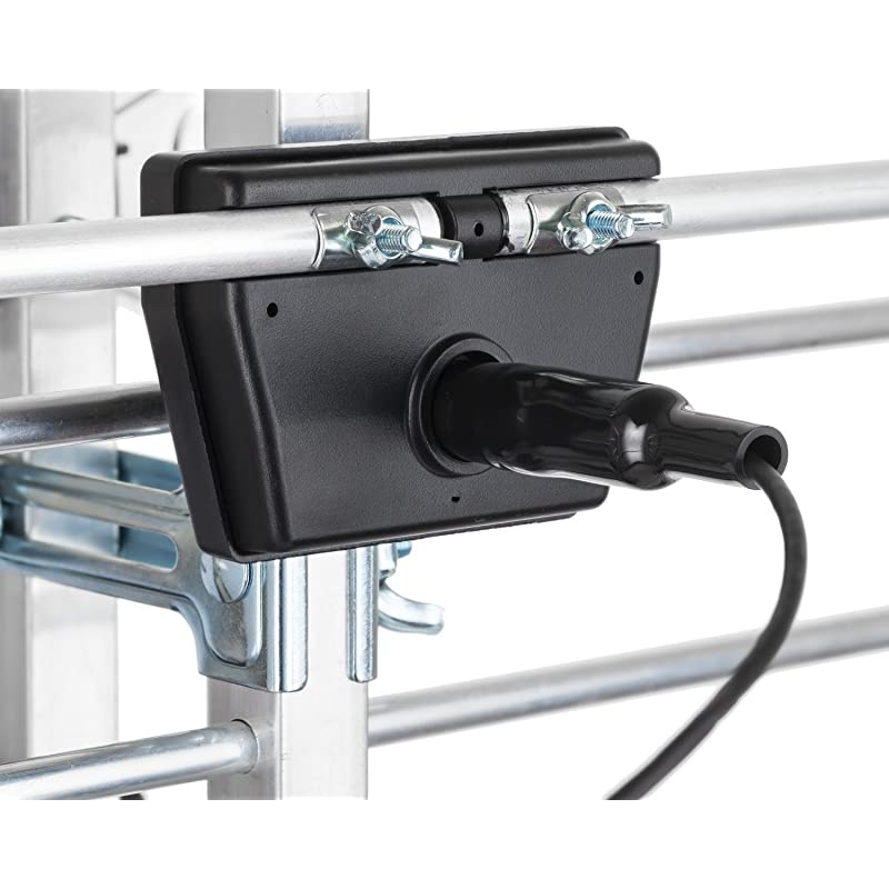 Outdoor Digital HD TV Antenna with High Gain Amplifier 150 Mile Long Range for UHF/VHF, Mounting Pole, 40FT RG6 Coaxial Cable, Easy Installation