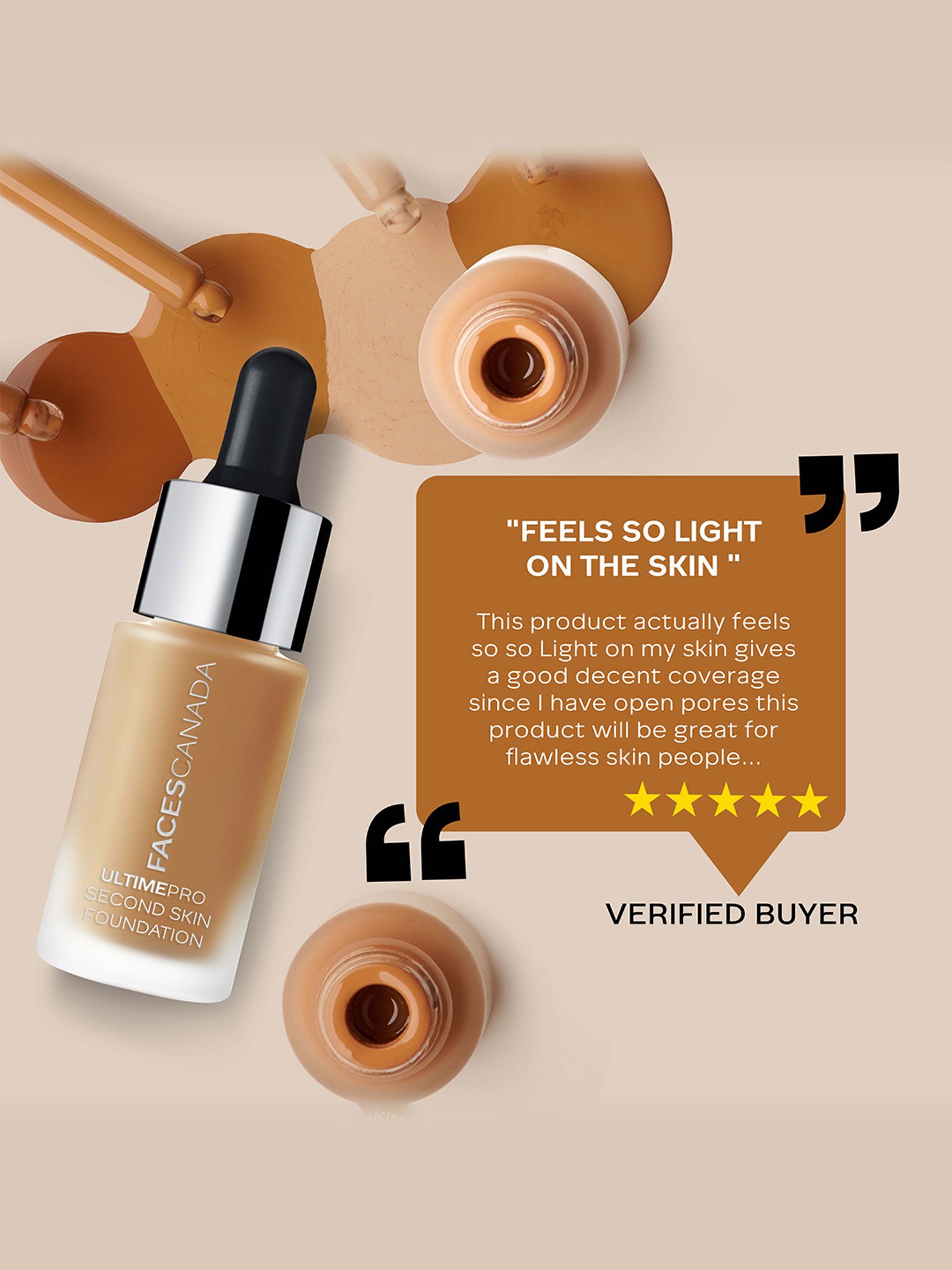 Faces Canada Ultime Pro Second Skin Foundation Medium Natural 022 - 15 ml