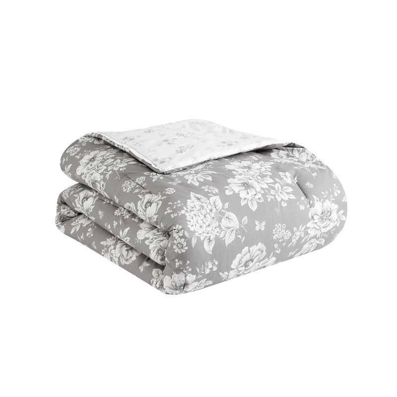 Full/Queen Katherine Comforter/Sham Set Gray - Stone Cottage