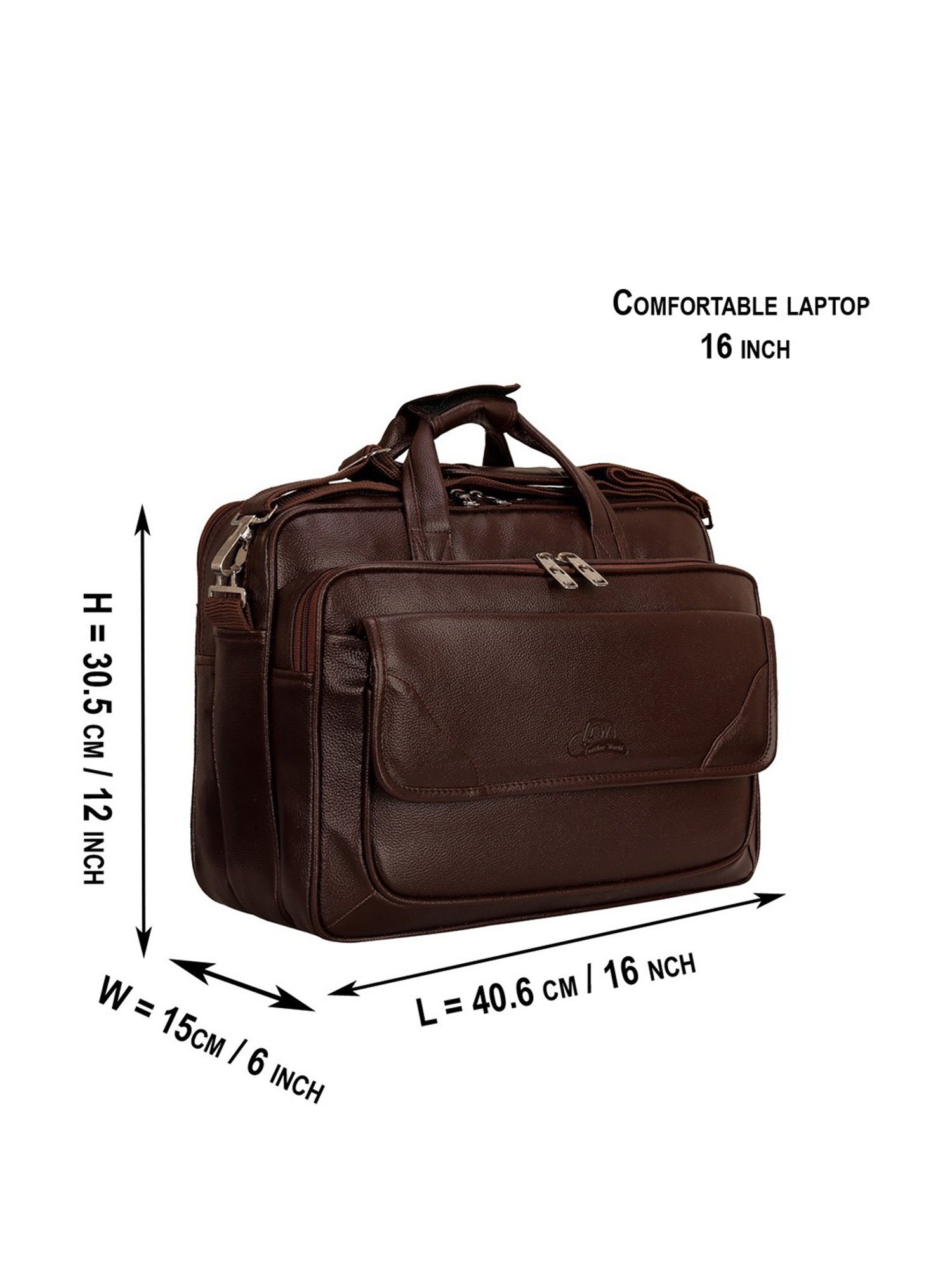 Leather World Brown Synthetic Medium Laptop Messenger Bag