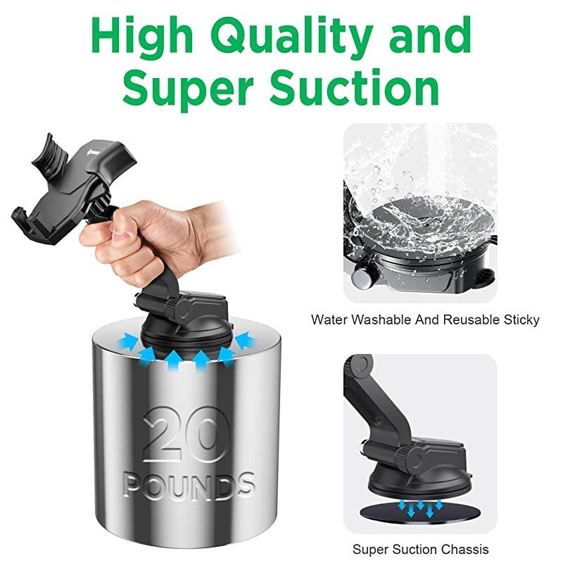 Car Phone Mount Holder Hands Free Car Phone Holder Dashboard Gravity Cell Phone Holder Mount with Auto Retractable Clamp Maximum Angle Adjustment for iPhone XRXS MaxX87 Galaxy S10S9Note 9