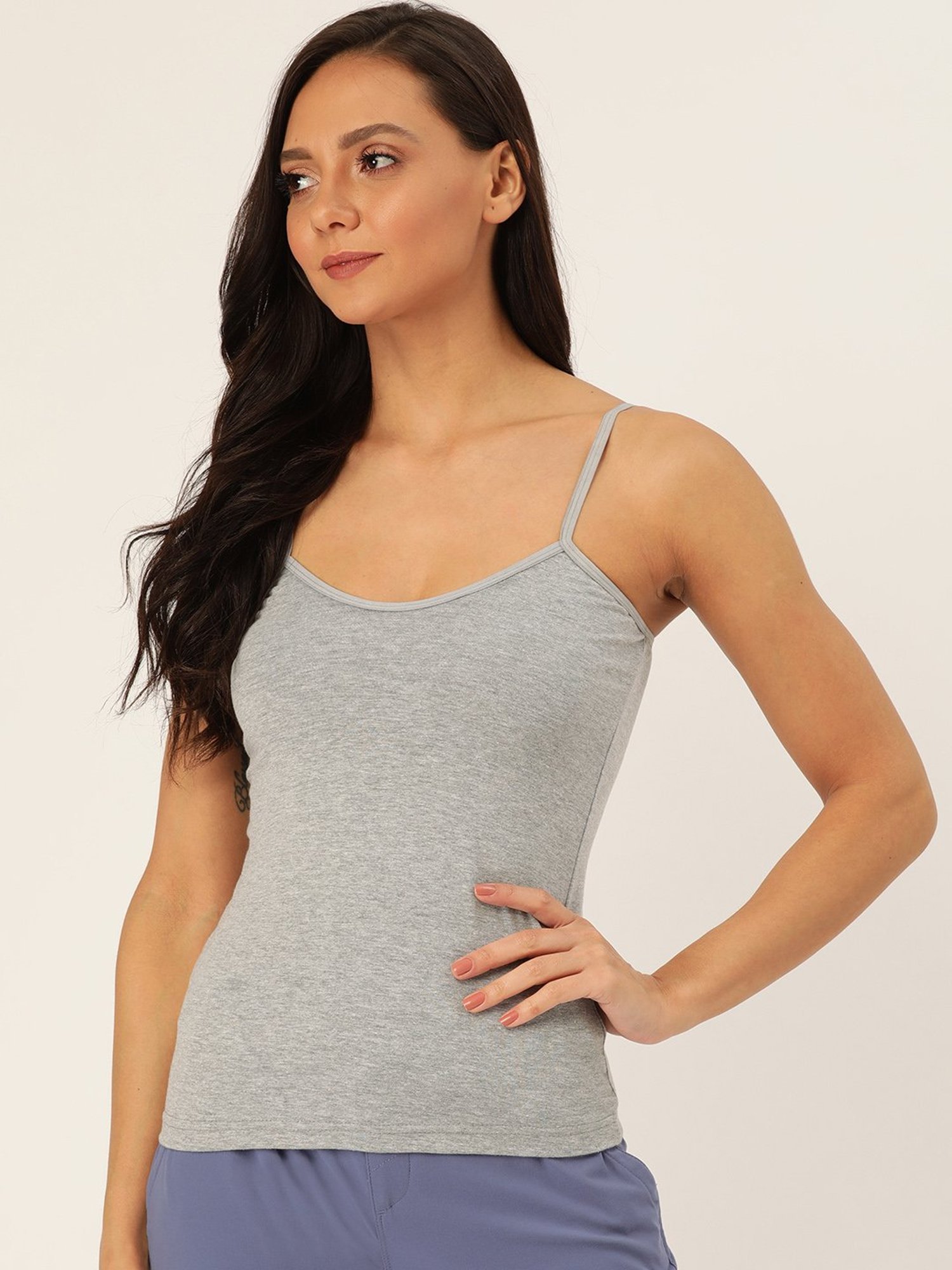 Lady Lyka Multicolor Cotton Camisole (Pack Of 2)