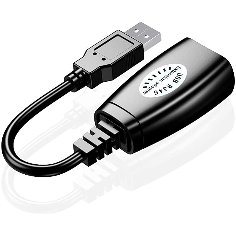 Male to RJ45 + Female Over Cat55e6 Extension Adapter RJ45 Up to 150ft Length