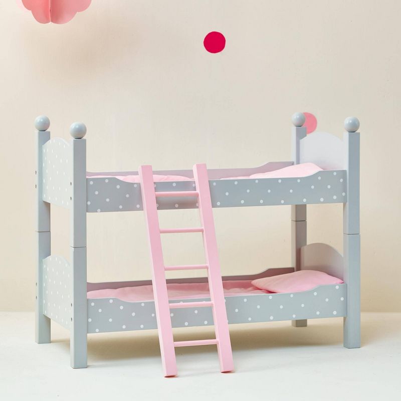 Olivia's Little World - 18" Doll Furniture - Double Bunk Bed (Gray Polka Dots)