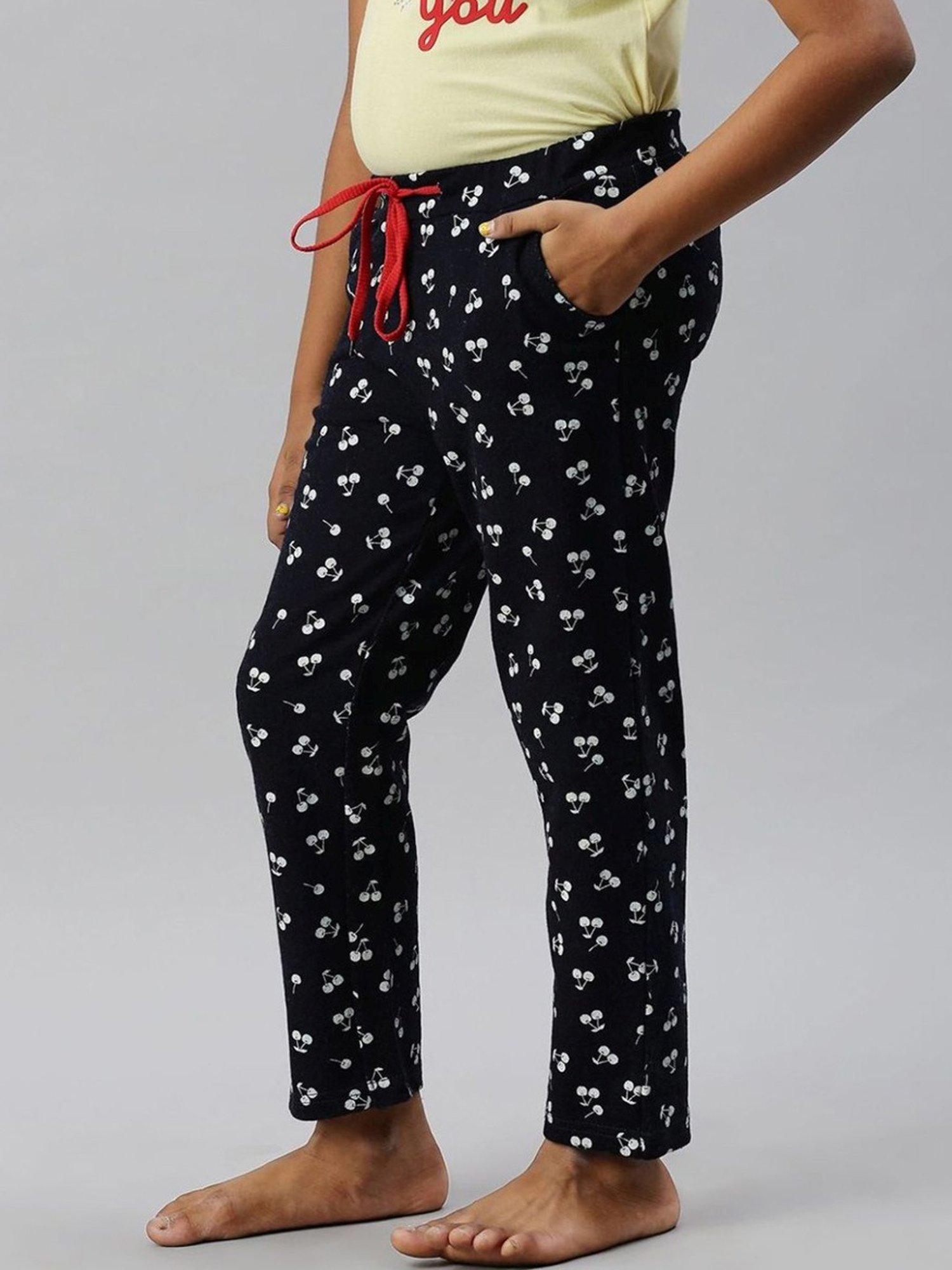 Kryptic Girls Navy Cotton Printed Pajamas