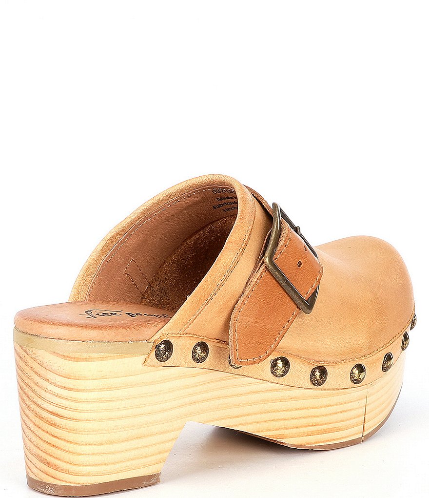 Free People Culver City Leather Studded Buckled Strap Clogs