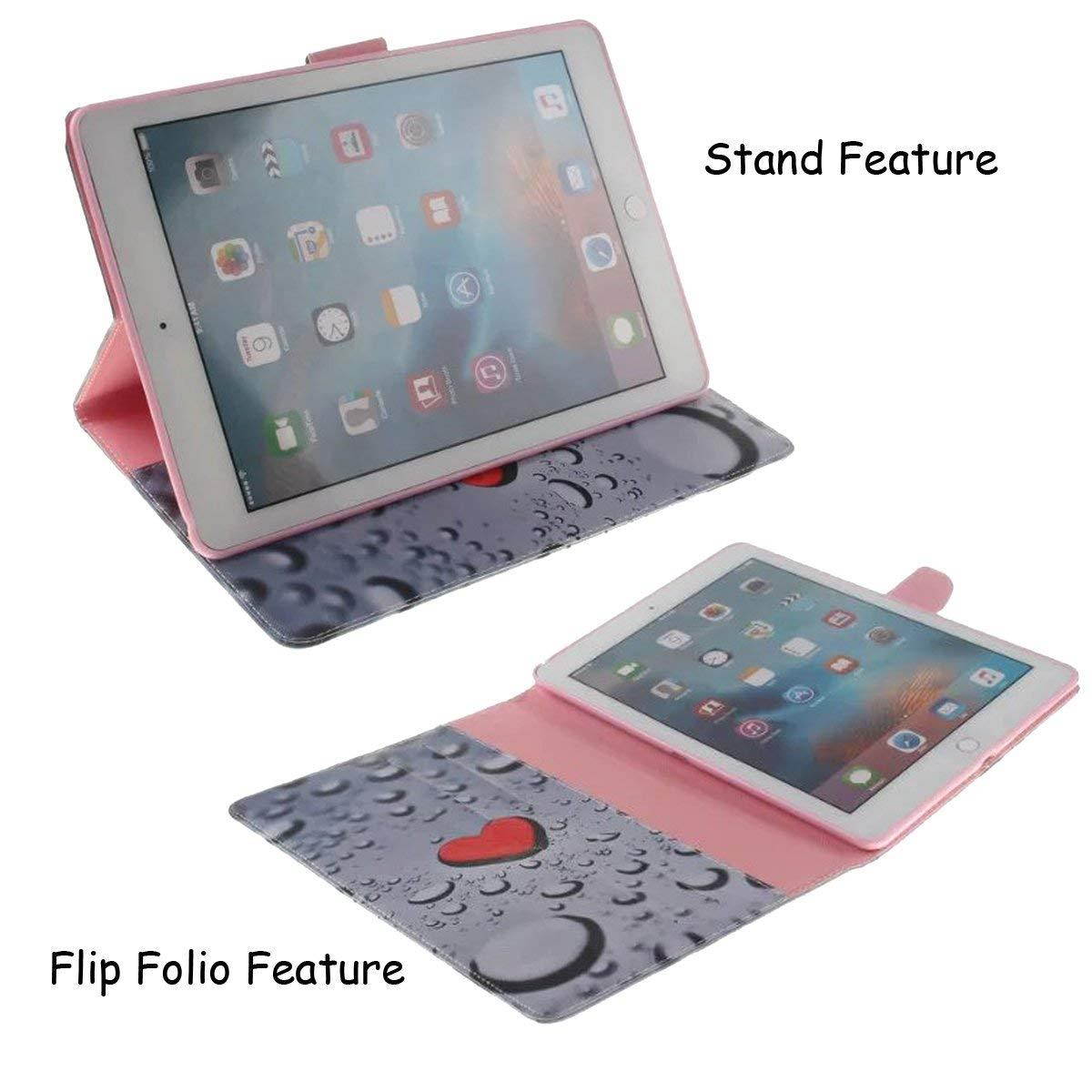 iPad Pro 9.7 Case, Newshine [Perfect Fit] Synthetic Leather Smart Kickstand Flip Case Cover with Wake/Sleep Feature [Card Solts] for iPad Pro 9.7'' 2016 Release Tablet (3 Loyal Heart)