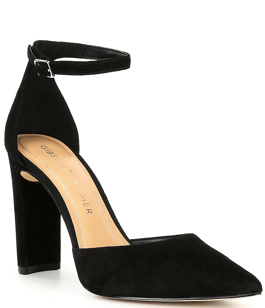 Gibson & Latimer Penny Suede Block Heel Pumps