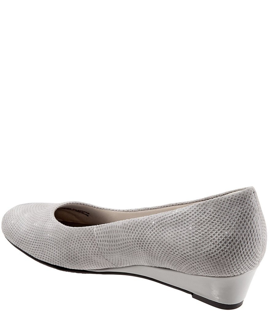 Trotters Lauren Patent Suede Leather Wedges