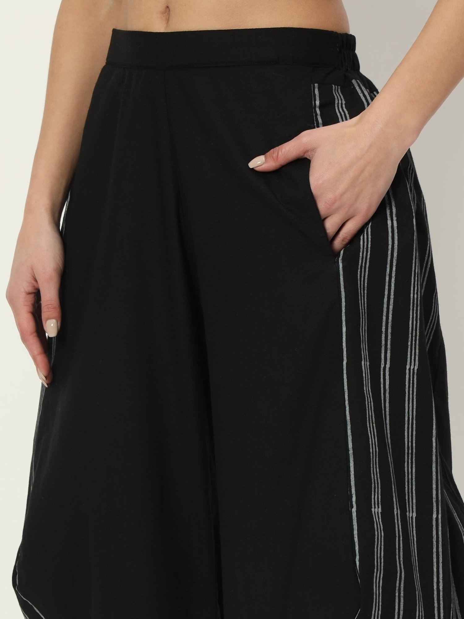 9rasa Black Cotton Pants