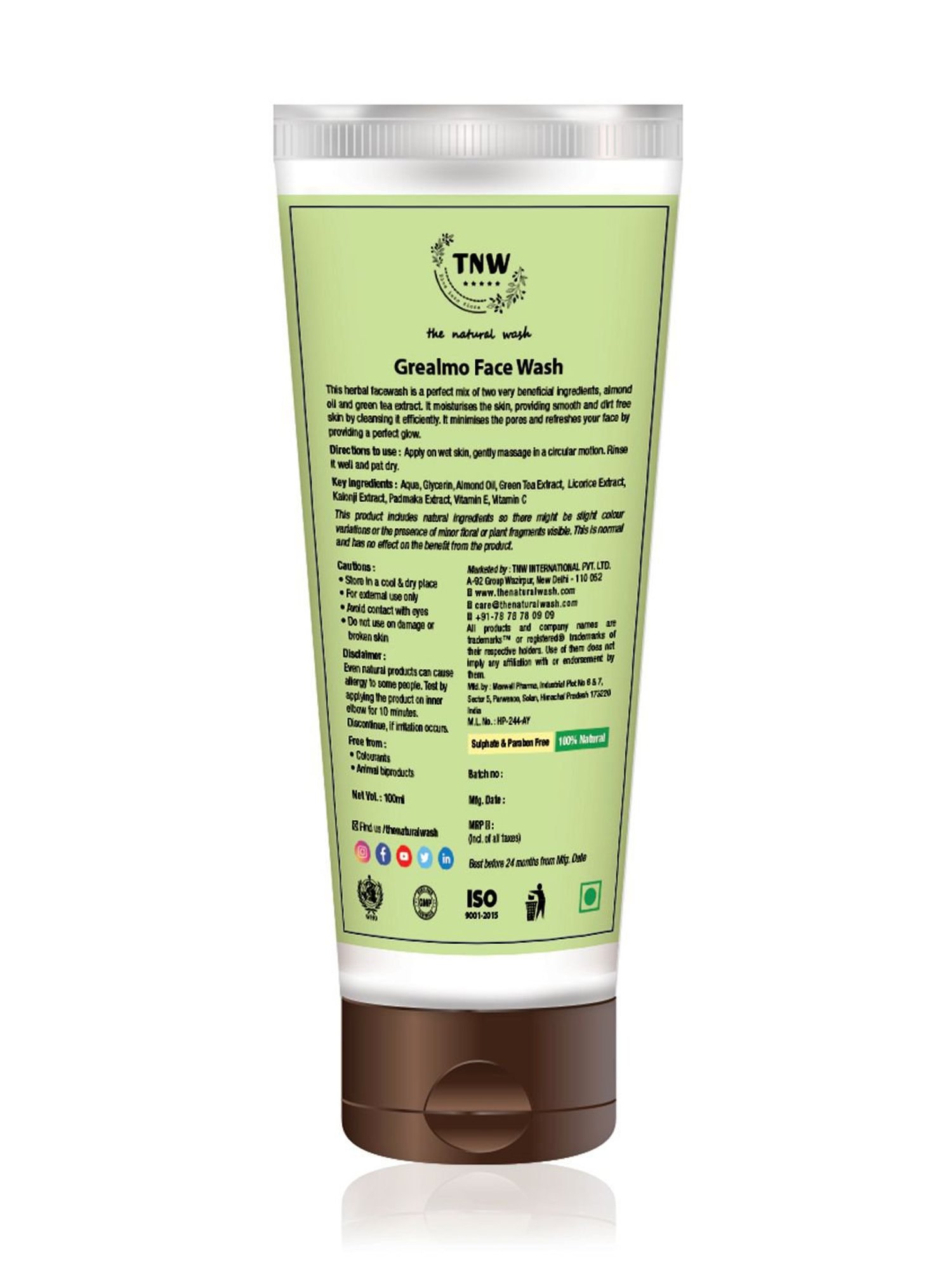 TNW-The Natural Wash Grealmo Green Tea Face Wash - 100 ml
