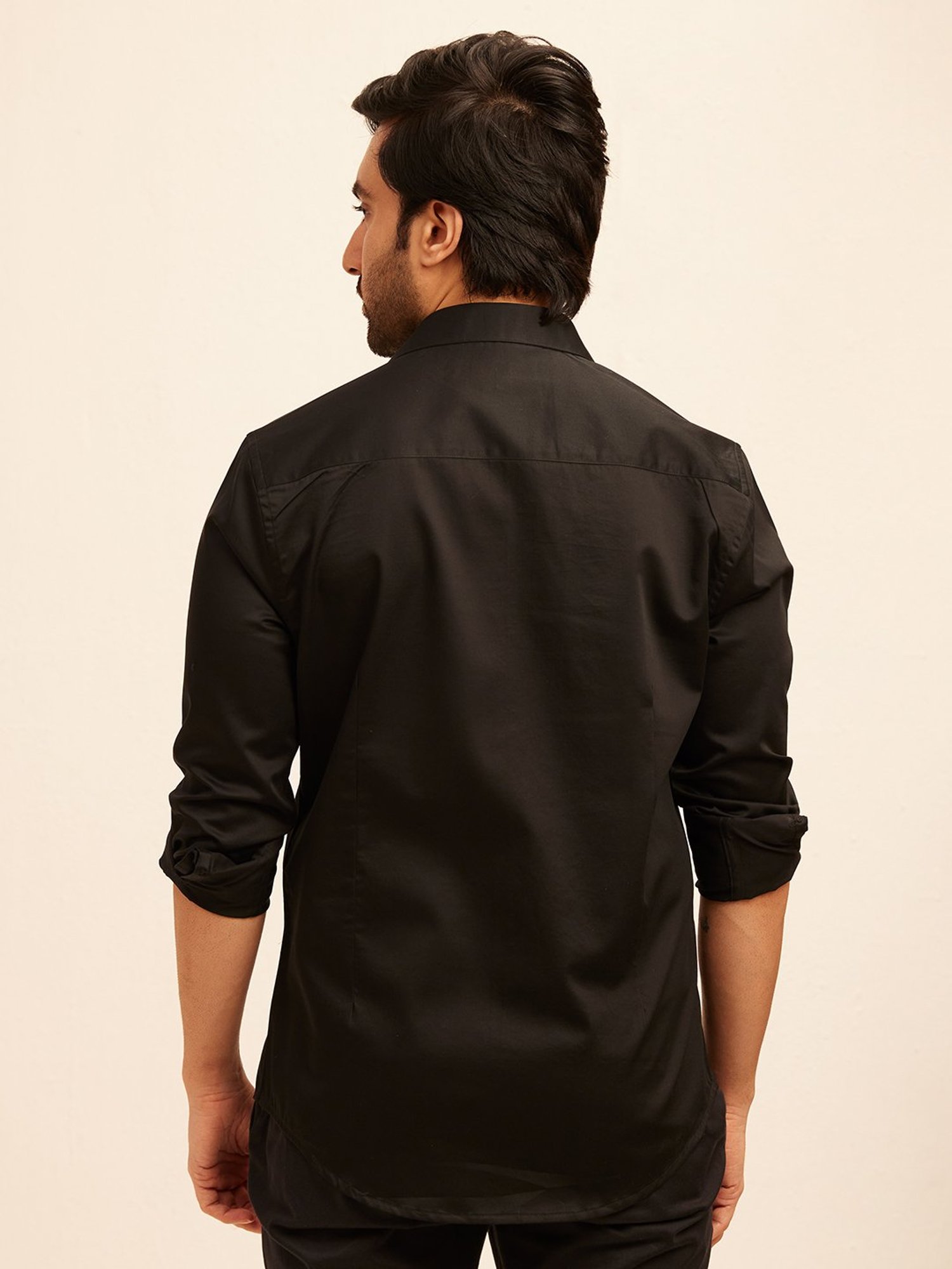The Bleu Label Black Slim Fit Shirt