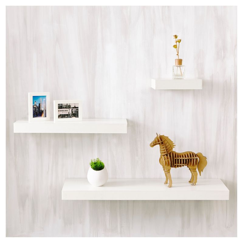 Way Basics 36" Eco Wall Shelf Floating Shelf White