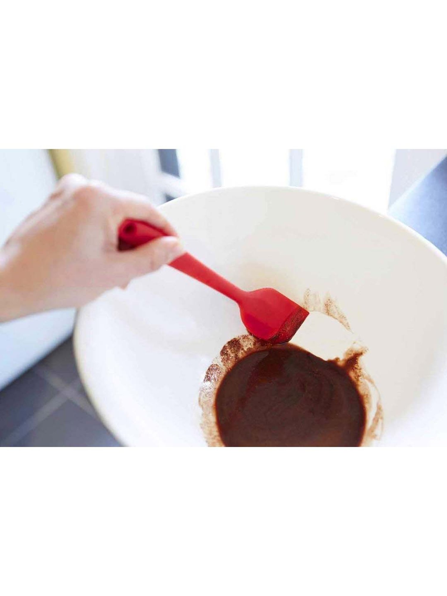 Femora Red Silicone Spatula with Grip Handle - Set of 2