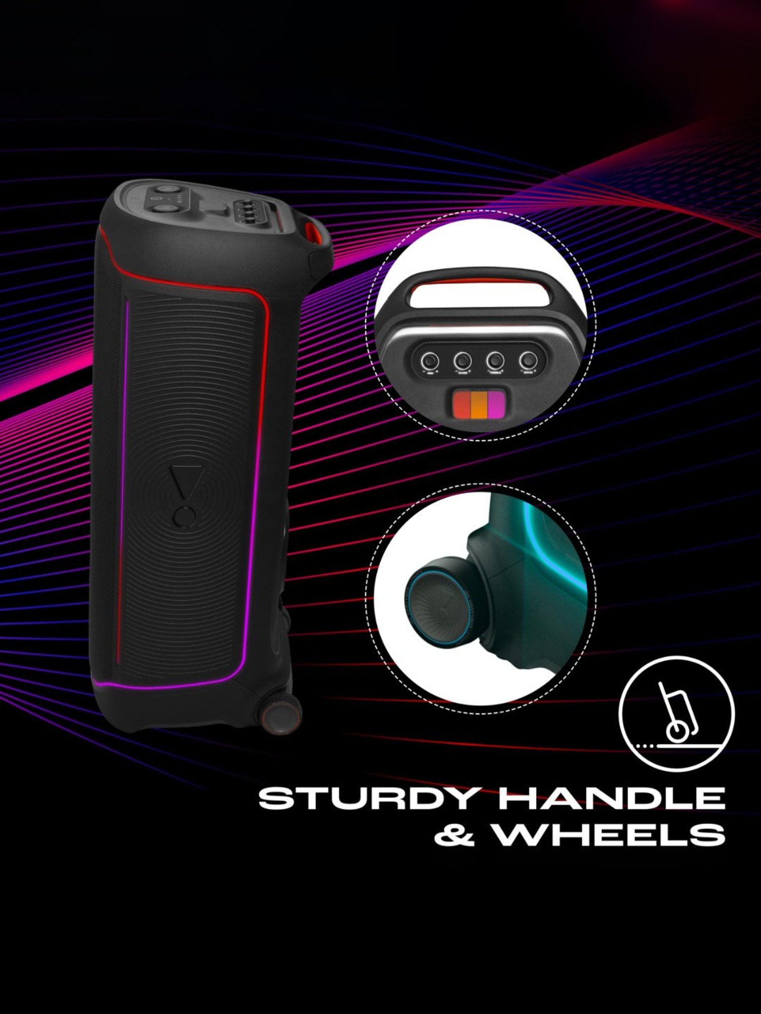 JBL Partybox Ultimate, 1100W Portable Party Speaker(Black)