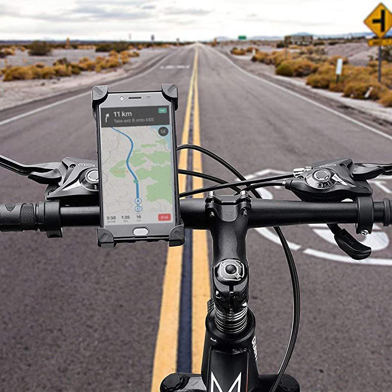 Bike Phone Mount 360&deg;Rotation,Universal Motorcycle Handlebar Mount Bicycle Phone Holder for iPhone 12,12 Pro Max,11,11 Pro Max,S9,S10 and More 3.5"-6.8" Cellphone(Black)