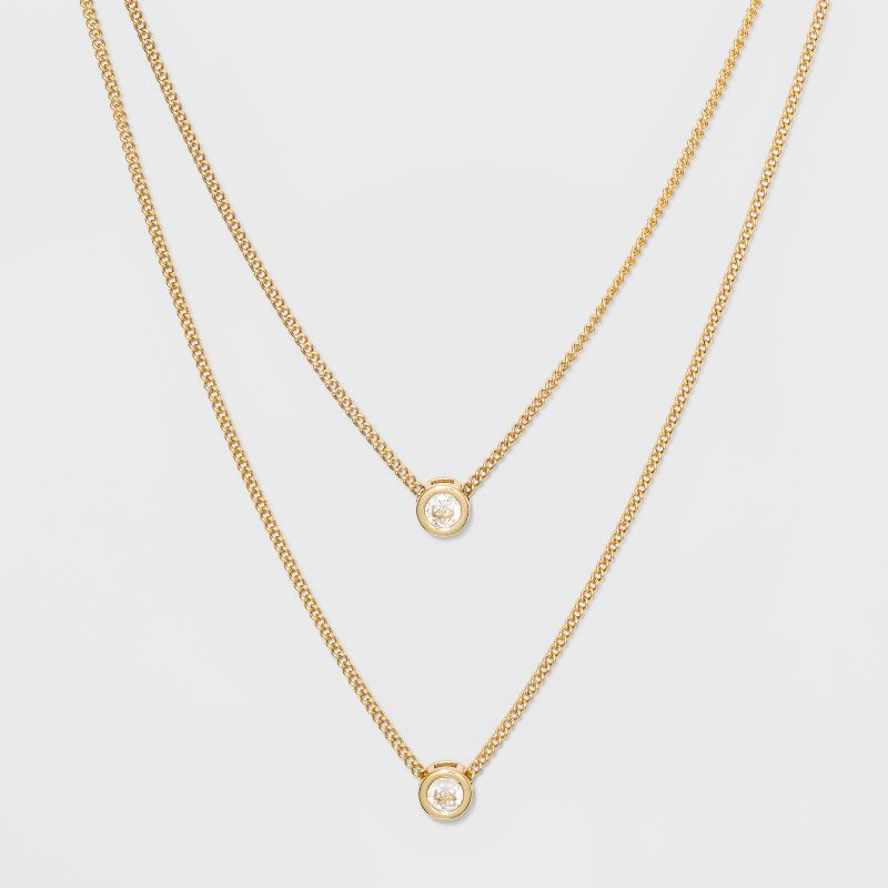 Women's Zirconite Necklace with 1mm Cubic Zirconia Triangle in Sterling Silver - Rhodium