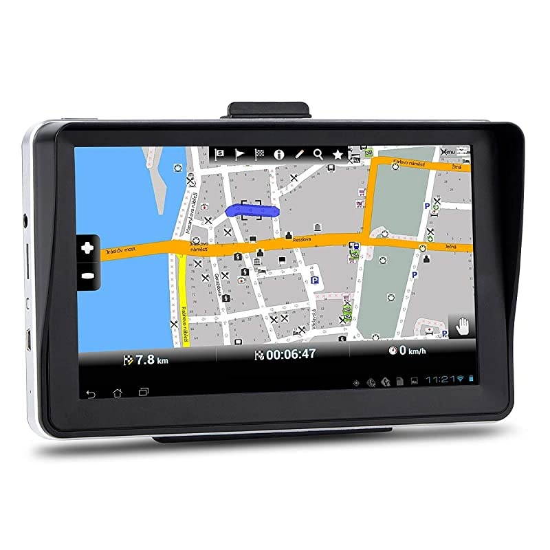 inches Car GPS, 8GB Navigation System for Cars Lifetime Map Updates Touch Screen Real Voice Direction