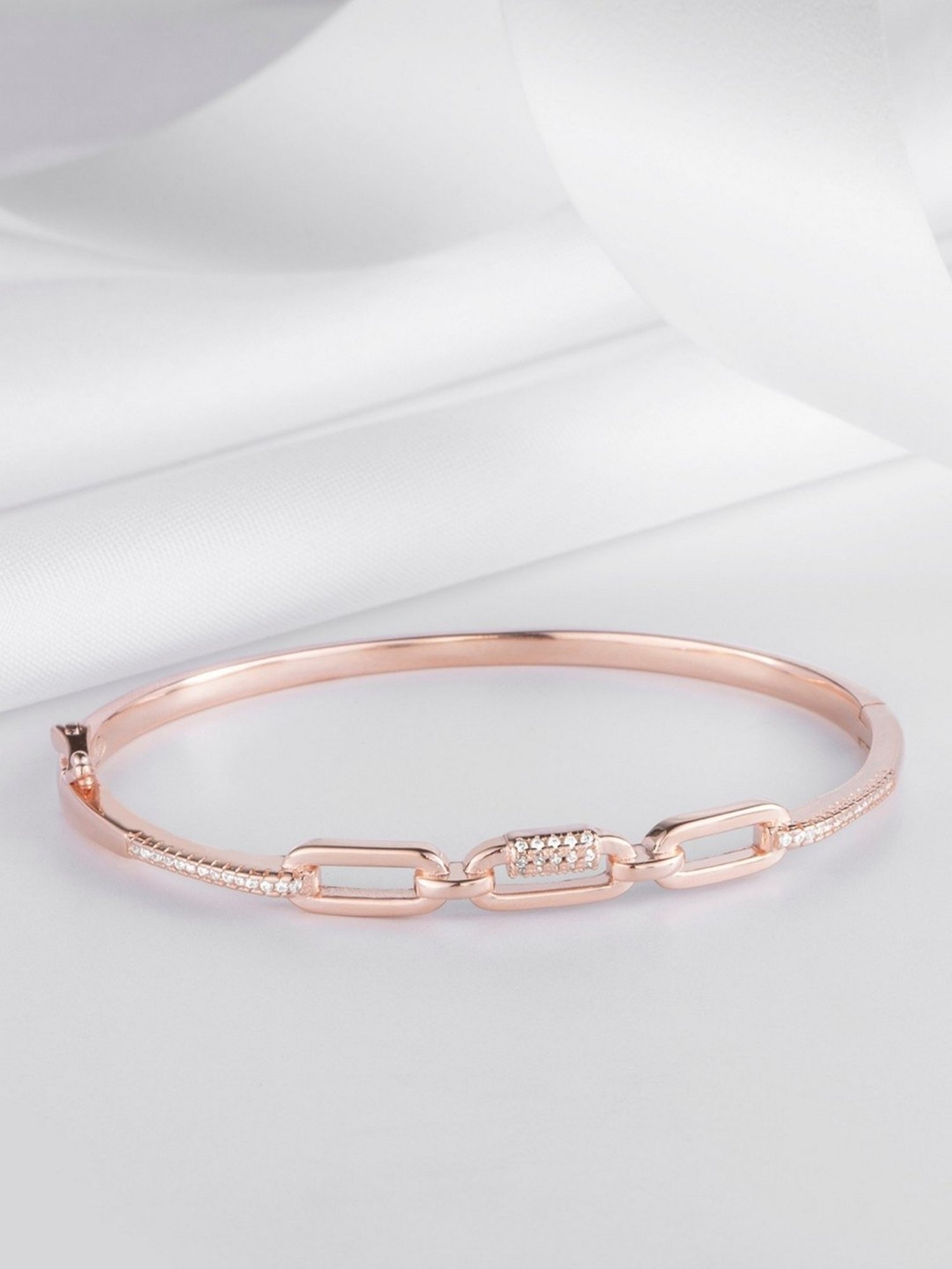 Zavya CZ Rose Gold-Plated 92.5 Sterling Silver Bracelet