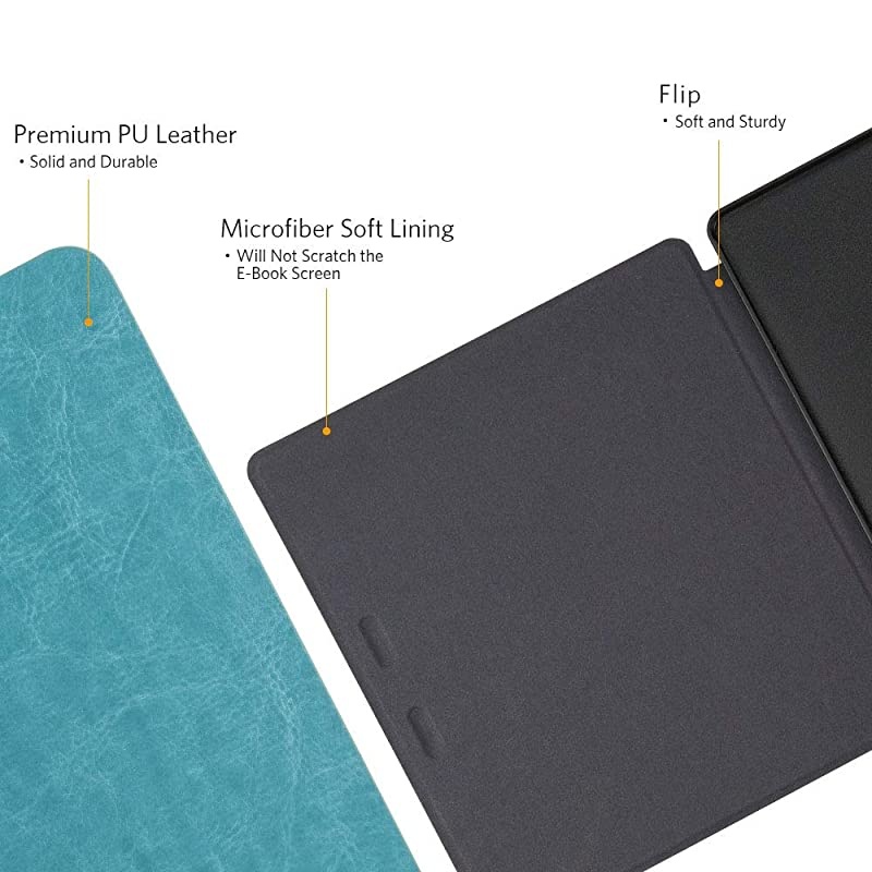 Kindle Oasis Case Premium PU Leather Smart Cover with Auto Sleep Wake Feature for Kindle Oasis 9th 10th Generation Slim Fit Sky Blue