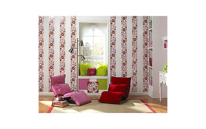 Retro Pink Circle Self-Stick 5pc Wall Accent Stickers - Wall Pops..