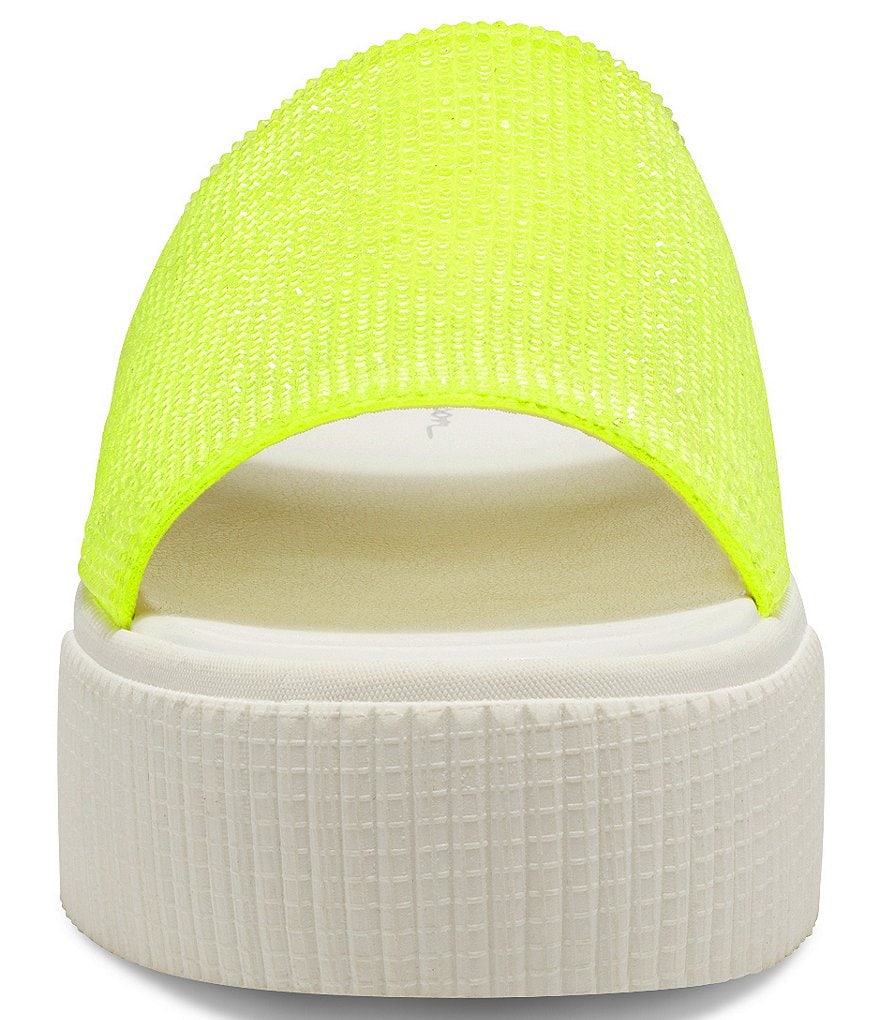 Jessica Simpson Ezira Athleisure Rhinestone Flatform Slides