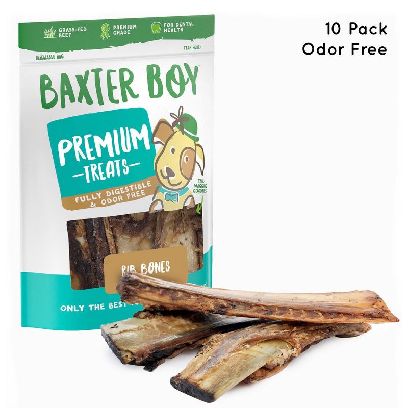 Baxter Boy Rib Bones Beef Dog Treats - 10pk
