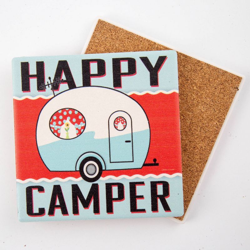 Thirstystone Happy Camper - Blue Coaster Set of 4