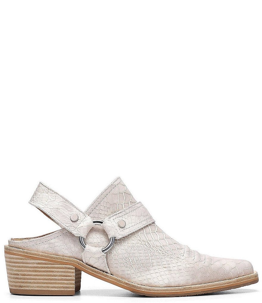 Donald Pliner Mazzy Snake Embossed Leather Western Sling Mules