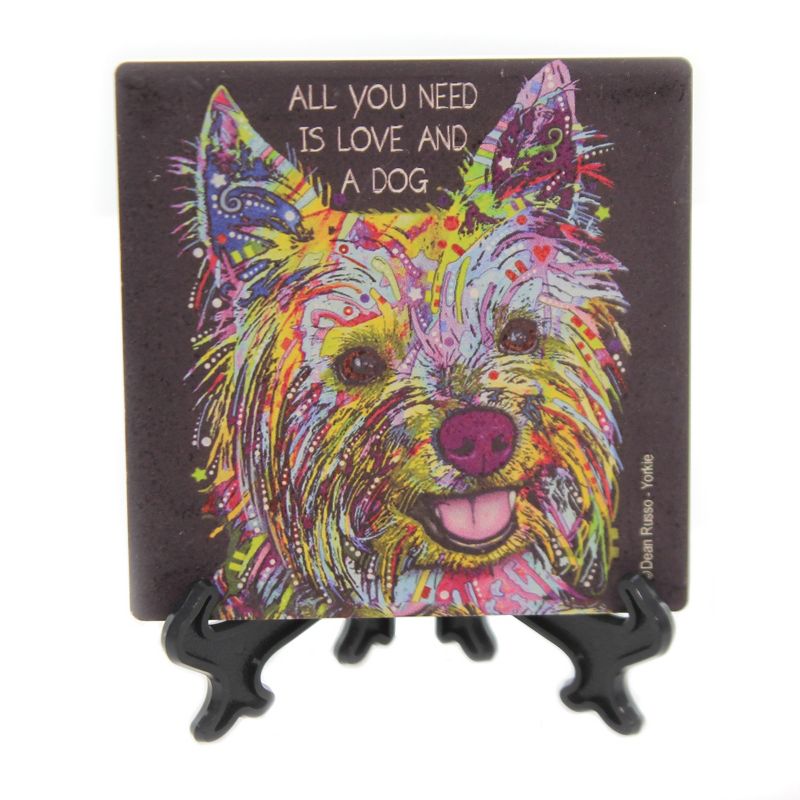 Animal 4.0" Yorkie Cork Back Coaster Easel Sjt Enterprises  -  Coasters